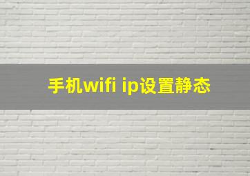 手机wifi ip设置静态